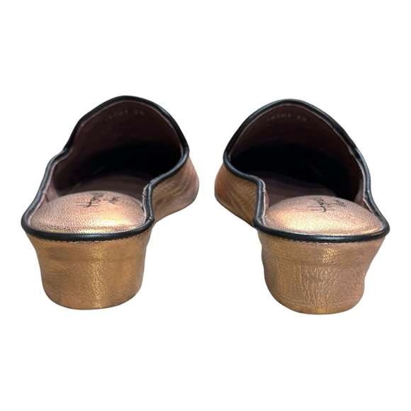 Homers Quilted Artisan Bronze Metallic Leather Mule Slides Quiet Lux | Sz 38 - Picture 5 of 10
